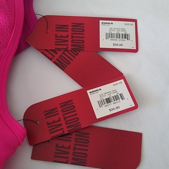 Fila Sport Performance Running Bras, Shades 0f Pink, set 2, Size XS - Picture 5 of 10